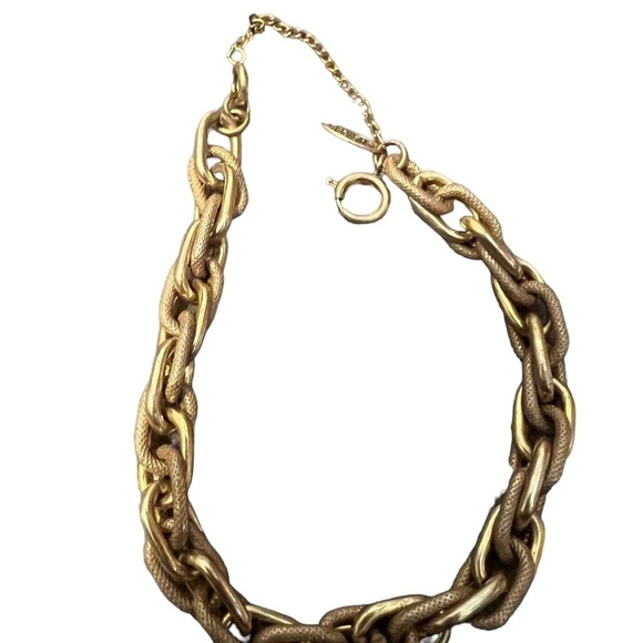 Miriam Haskell vintage gold tone brass chunky twisted chain links Bracelet - Picture 4 of 5